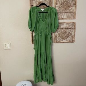 Ava Sky | Dresses | Ava Sky Tiered Maxi Dress Green Boho Beachy Coastal  Cinch Waist Womens Sz Xs B2 | Poshmark